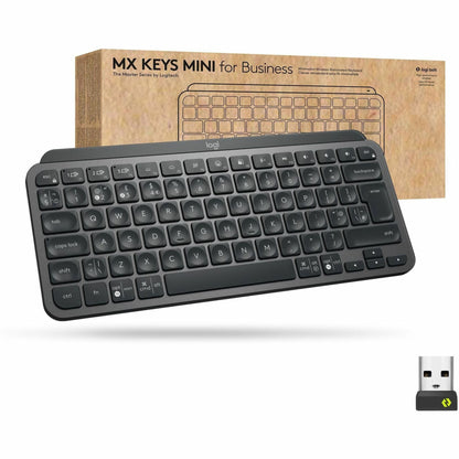 Main Image for Logitech MX Keys Mini Wireless Illuminated Keyboard for Business, Compact, Logi Bolt Technology, Graphite