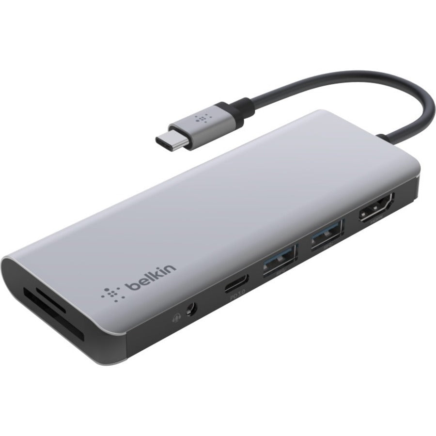 Alternate-Image1 Image for Belkin USB-C 7-in-1 Multiport Adapter, Laptop Docking Station, 2x USB-A 3.1 Gen 2, 4k HDMI 2.0, 100W Power Delivery 3.0