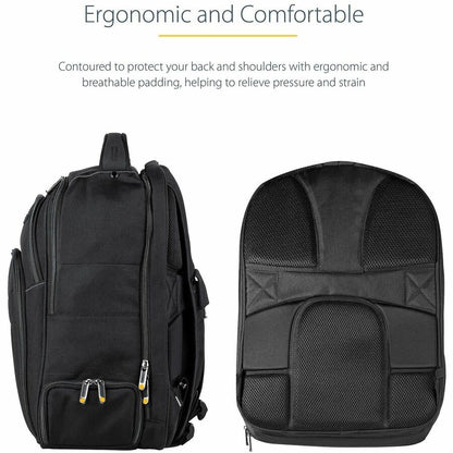 Alternate-Image4 Image for StarTech.com 17.3" Laptop Backpack w/ Removable Accessory Case, Professional IT Tech Backpack for Work/Travel/Commute, Nylon Computer Bag