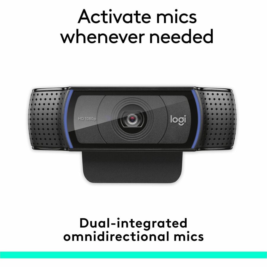 Alternate-Image3 Image for Logitech C920e HD 1080p Mic-Enabled Webcam, certified for Zoom, Microsoft Teams compatible, TAA Compliant