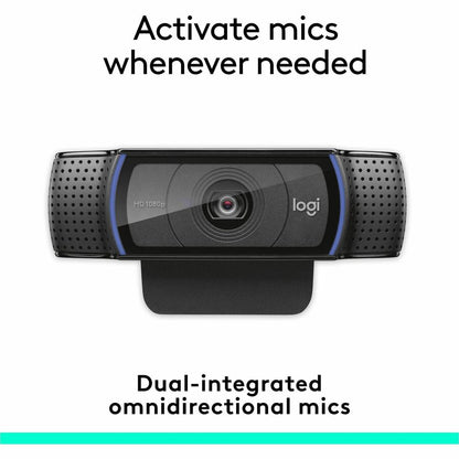 Alternate-Image3 Image for Logitech C920e HD 1080p Mic-Enabled Webcam, certified for Zoom, Microsoft Teams compatible, TAA Compliant