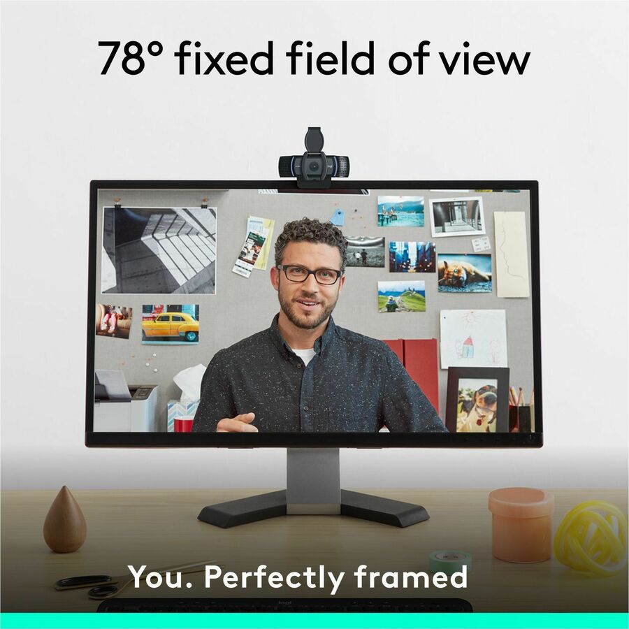 Alternate-Image2 Image for Logitech C920e HD 1080p Mic-Enabled Webcam, certified for Zoom, Microsoft Teams compatible, TAA Compliant
