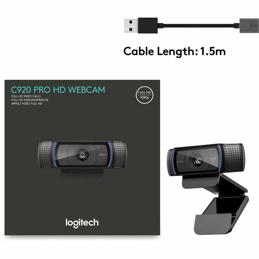 Alternate-Image9 Image for Logitech C920e HD 1080p Mic-Enabled Webcam, certified for Zoom, Microsoft Teams compatible, TAA Compliant