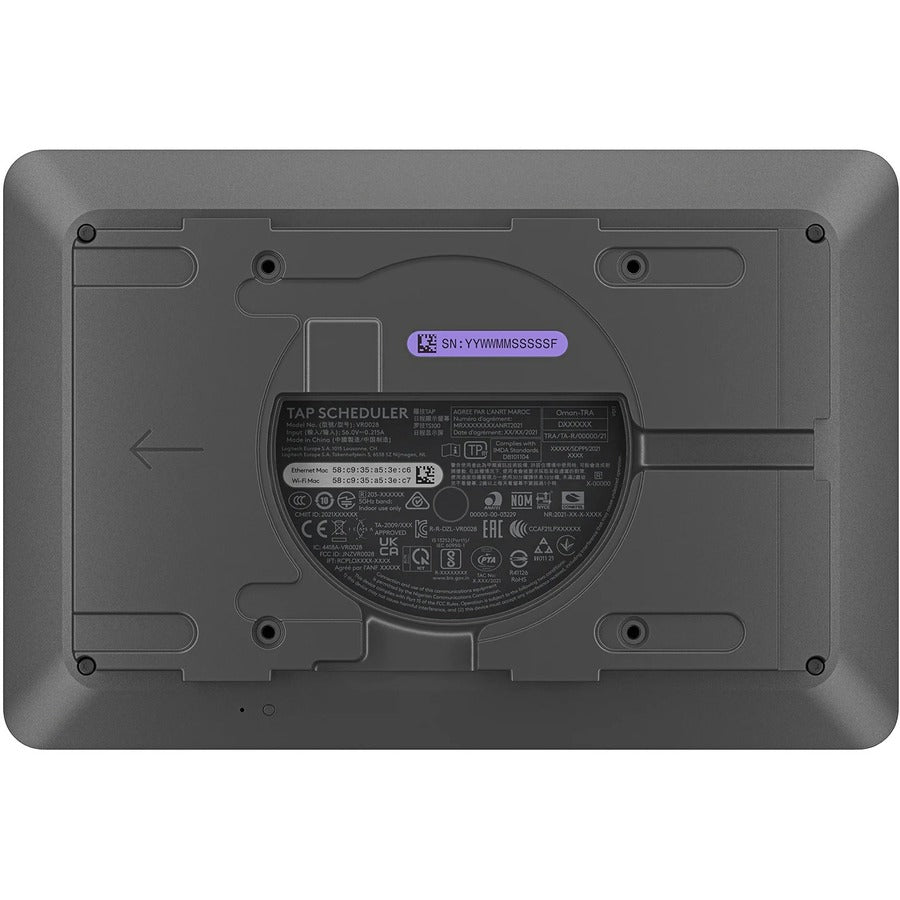 Rear Image for Logitech Tap Scheduler Purpose-Built Scheduling Panel for Meeting Rooms, Graphite
