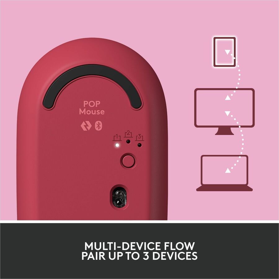Alternate-Image7 Image for Logitech POP Mouse, Wireless Mouse with Customizable Emojis, SilentTouch Technology, Precision/Speed Scroll, Rose