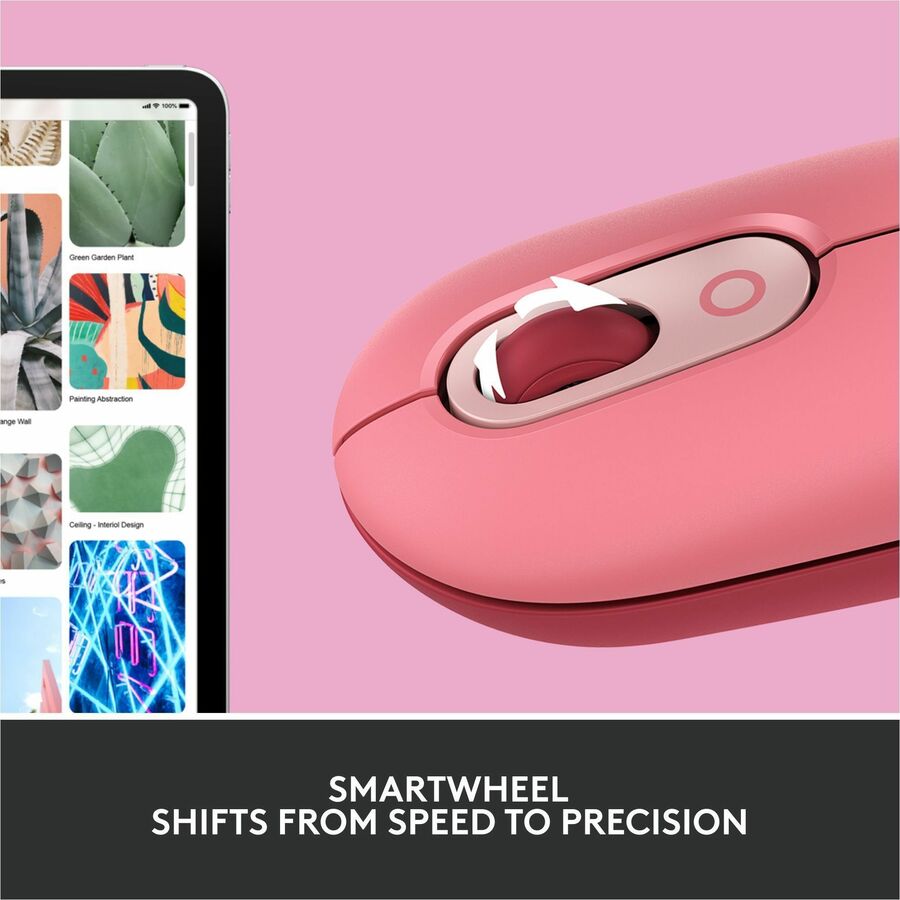 Alternate-Image6 Image for Logitech POP Mouse, Wireless Mouse with Customizable Emojis, SilentTouch Technology, Precision/Speed Scroll, Rose