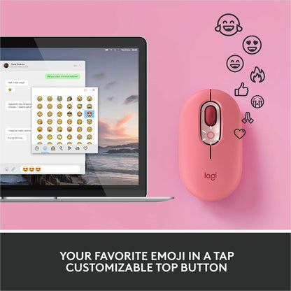 Alternate-Image2 Image for Logitech POP Mouse, Wireless Mouse with Customizable Emojis, SilentTouch Technology, Precision/Speed Scroll, Rose