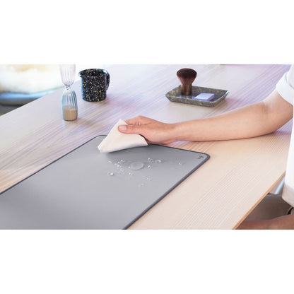 Alternate-Image5 Image for Logitech Desk Mat - Studio Series, Multifunctional Large Desk Pad, Anti-slip Base, Spill-resistant Durable Design, Mid-Gray