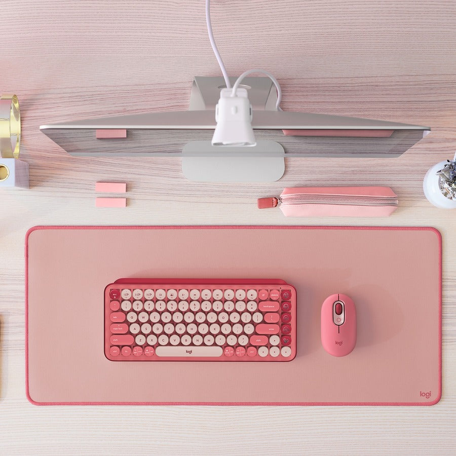 Alternate-Image1 Image for Logitech Desk Mat - Studio Series, Multifunctional Large Desk Pad, Anti-slip Base, Spill-resistant Durable Design, Darker Rose