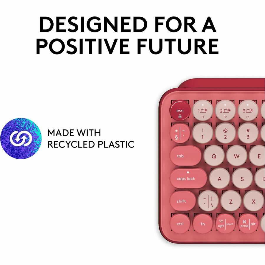 Alternate-Image4 Image for Logitech POP Keys Wireless Mechanical Keyboard With Emoji Keys - Heartbreaker Rose