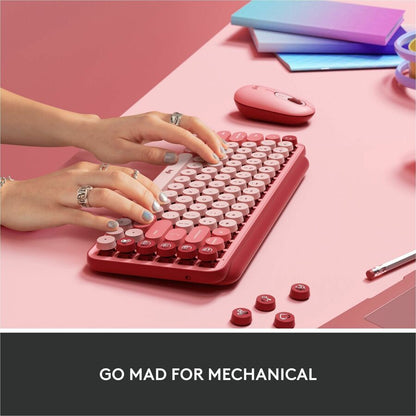 Alternate-Image3 Image for Logitech POP Keys Wireless Mechanical Keyboard With Emoji Keys - Heartbreaker Rose