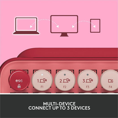 Alternate-Image7 Image for Logitech POP Keys Wireless Mechanical Keyboard With Emoji Keys - Heartbreaker Rose