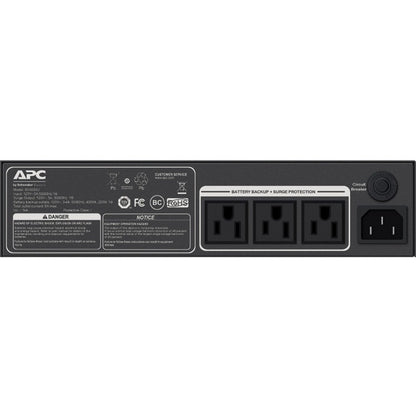 Rear Image for APC Back-UPS 400VA, 120V, Flexible Mounting, Low Profile, Industrial, 3 NEMA outlets