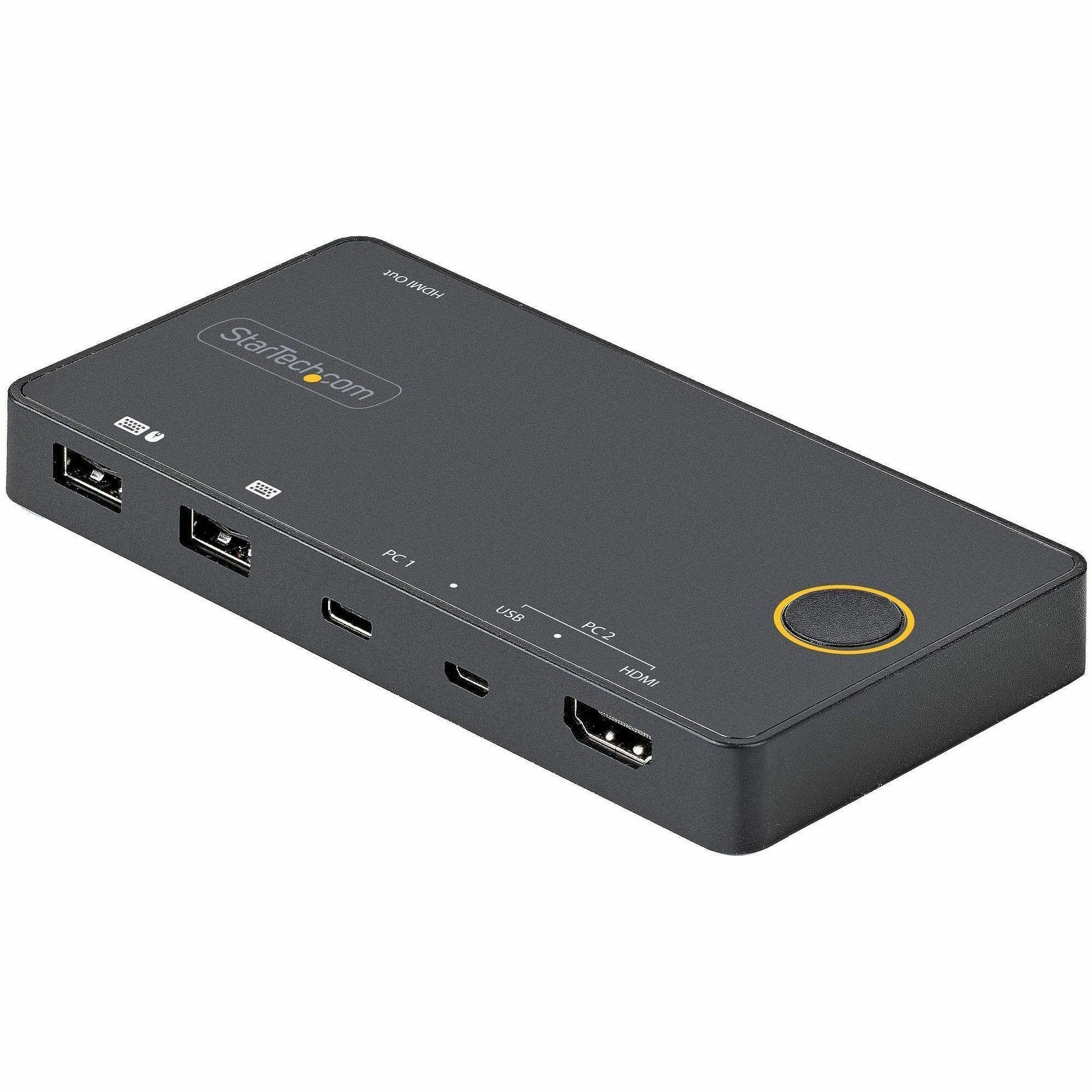 Main Image for StarTech.com 2 Port Hybrid USB-A + HDMI & USB-C KVM Switch, Single 4K 60Hz HDMI 2.0 Monitor, Compact Desktop and/or Laptop HDMI KVM Switch