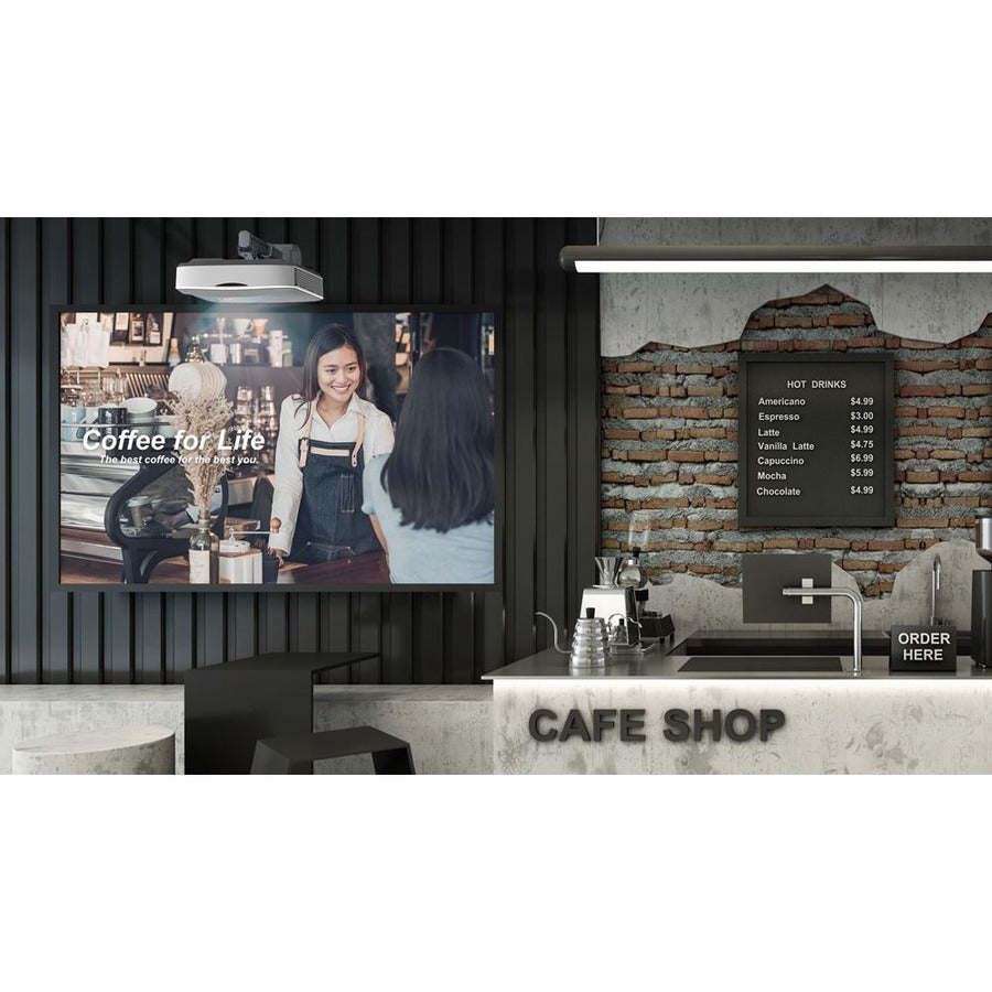 Alternate-Image1 Image for Optoma ZU500USTe 3D Ultra Short Throw DLP Projector - 16:10 - Wall Mountable, Ceiling Mountable