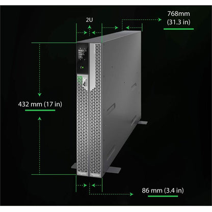 Alternate-Image1 Image for APC Smart-UPS Ultra On-Line, 5000VA, Lithium-ion, Rack/Tower 2U, 208V, 2 L6-20R + 2 L6-30R NEMA outlets, Network Card, Extended runtime, W/rail kit