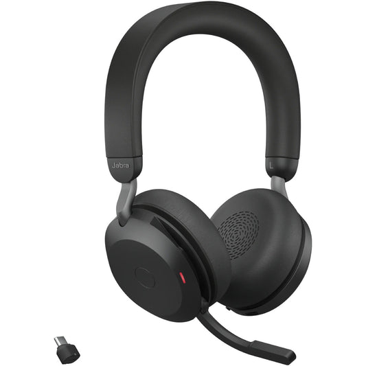 Main Image for Jabra Evolve2 75 Wireless On-ear Stereo Headset - USB-C - Unified Communication - With Charging Stand - Black - Binaural - Ear-cup - 3000 cm - Bluetooth - 20 Hz to 20 kHz - MEMS Technology Microphone - Noise Cancelling
