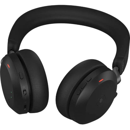 Bottom Image for Jabra Evolve2 75 Wireless On-ear Stereo Headset - USB-C - Unified Communication - Black - Binaural - Ear-cup - 3000 cm - Bluetooth - 20 Hz to 20 kHz - MEMS Technology Microphone - Noise Cancelling