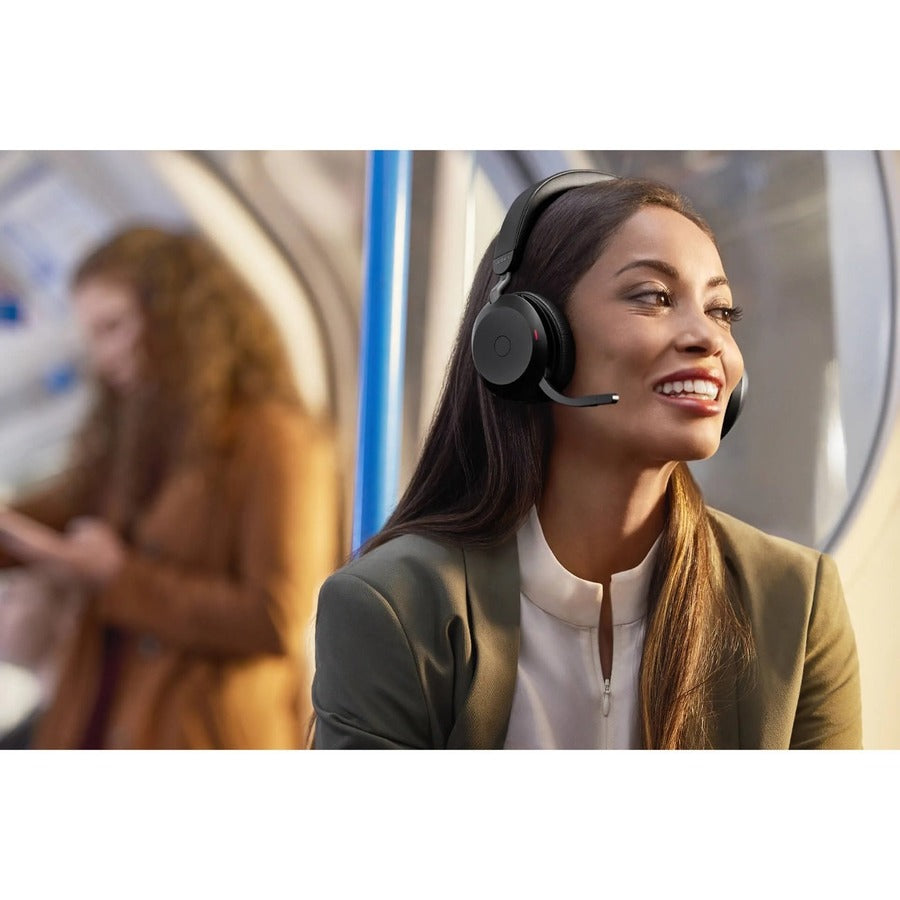 Alternate-Image4 Image for Jabra Evolve2 75 Wireless On-ear Stereo Headset - USB-C - Unified Communication - Black - Binaural - Ear-cup - 3000 cm - Bluetooth - 20 Hz to 20 kHz - MEMS Technology Microphone - Noise Cancelling