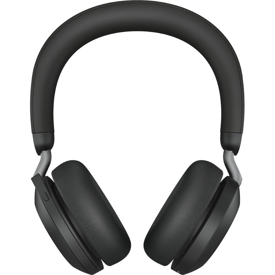 Front Image for Jabra Evolve2 75 Wireless On-ear Stereo Headset - USB-C - Unified Communication - Black - Binaural - Ear-cup - 3000 cm - Bluetooth - 20 Hz to 20 kHz - MEMS Technology Microphone - Noise Cancelling