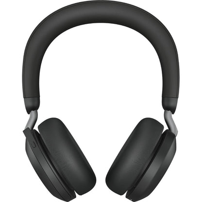 Front Image for Jabra Evolve2 75 Wireless On-ear Stereo Headset - USB-C - Unified Communication - Black - Binaural - Ear-cup - 3000 cm - Bluetooth - 20 Hz to 20 kHz - MEMS Technology Microphone - Noise Cancelling