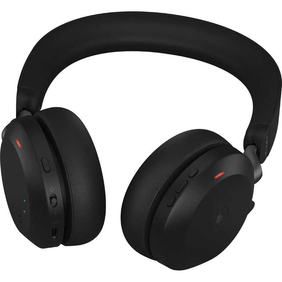 Top Image for Jabra Evolve2 75 Wireless On-ear Stereo Headset - USB-A - Unified Communication - Black - Binaural - Ear-cup - 3000 cm - Bluetooth - 20 Hz to 20 kHz - MEMS Technology Microphone - Noise Cancelling