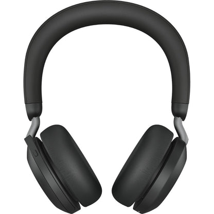 Front Image for Jabra Evolve2 75 Wireless On-ear Stereo Headset - USB-A - Unified Communication - Black - Binaural - Ear-cup - 3000 cm - Bluetooth - 20 Hz to 20 kHz - MEMS Technology Microphone - Noise Cancelling