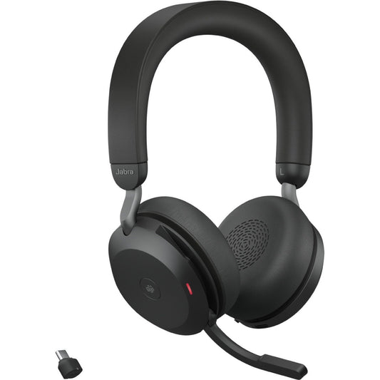 Main Image for Jabra Evolve2 75 Wireless On-ear Stereo Headset - USB-C - For MS Teams - With Charging Stand - Black - Binaural - Ear-cup - 3000 cm - Bluetooth - 20 Hz to 20 kHz - MEMS Technology Microphone - Noise Cancelling