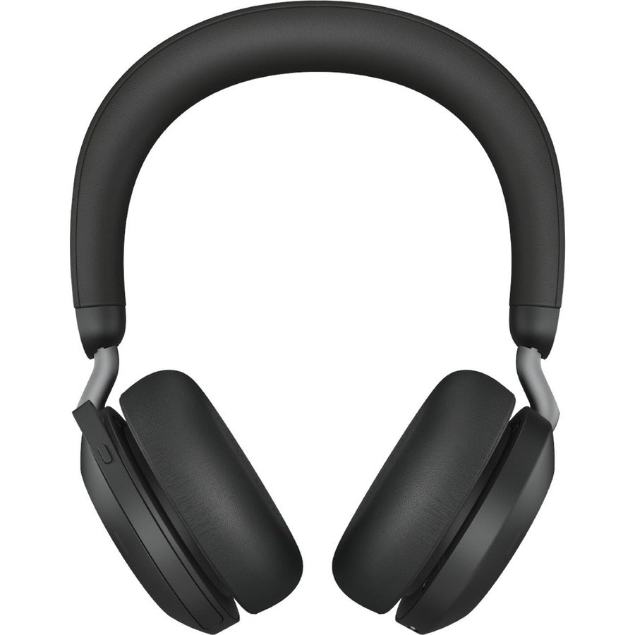 Front Image for Jabra Evolve2 75 Wireless On-ear Stereo Headset - USB-C - For MS Teams - With Charging Stand - Black - Binaural - Ear-cup - 3000 cm - Bluetooth - 20 Hz to 20 kHz - MEMS Technology Microphone - Noise Cancelling