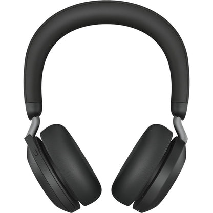 Front Image for Jabra Evolve2 75 Wireless On-ear Stereo Headset - USB-C - For MS Teams - With Charging Stand - Black - Binaural - Ear-cup - 3000 cm - Bluetooth - 20 Hz to 20 kHz - MEMS Technology Microphone - Noise Cancelling