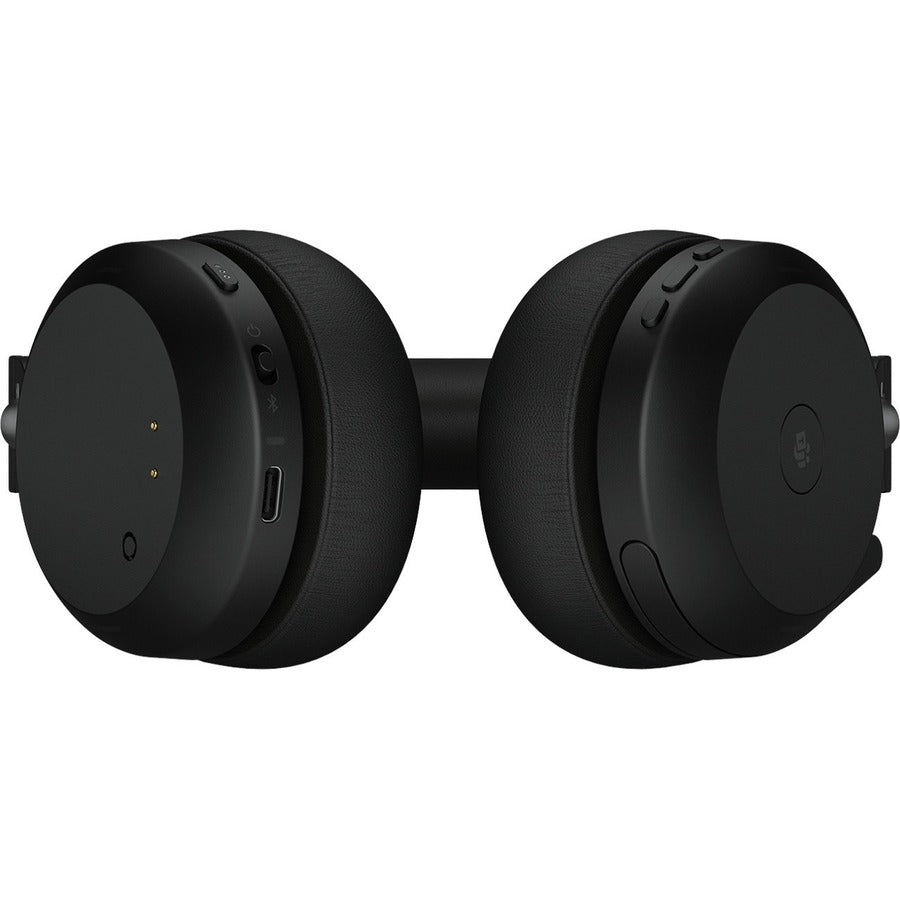 Bottom Image for Jabra Evolve2 75 Wireless On-ear Stereo Headset - USB-C - For MS Teams - With Charging Stand - Black - Binaural - Ear-cup - 3000 cm - Bluetooth - 20 Hz to 20 kHz - MEMS Technology Microphone - Noise Cancelling