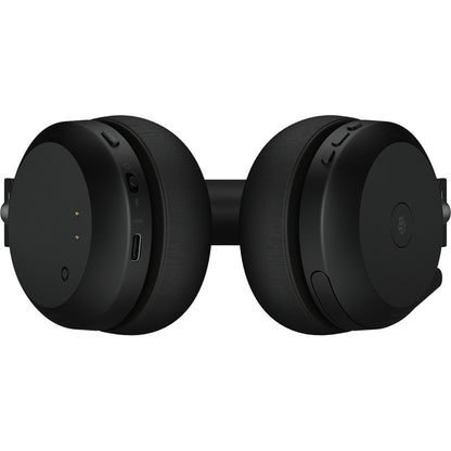 Bottom Image for Jabra Evolve2 75 Wireless On-ear Stereo Headset - USB-C - For MS Teams - With Charging Stand - Black - Binaural - Ear-cup - 3000 cm - Bluetooth - 20 Hz to 20 kHz - MEMS Technology Microphone - Noise Cancelling
