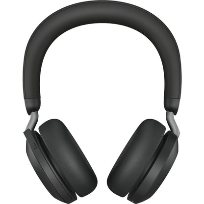Front Image for Jabra Evolve2 75 Wireless On-ear Stereo Headset - USB-C - For MS Teams - Black - Binaural - Ear-cup - 3000 cm - Bluetooth - 20 Hz to 20 kHz - MEMS Technology Microphone - Noise Cancelling