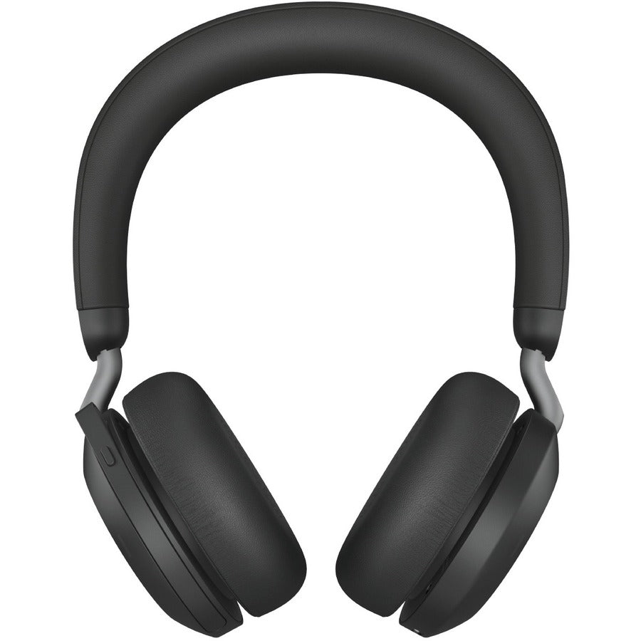 Front Image for Jabra Evolve2 75 Wireless On-ear Stereo Headset - USB-A - For MS Teams - With Charging Stand - Black - Binaural - Ear-cup - 3000 cm - Bluetooth - 20 Hz to 20 kHz - MEMS Technology Microphone - Noise Cancelling