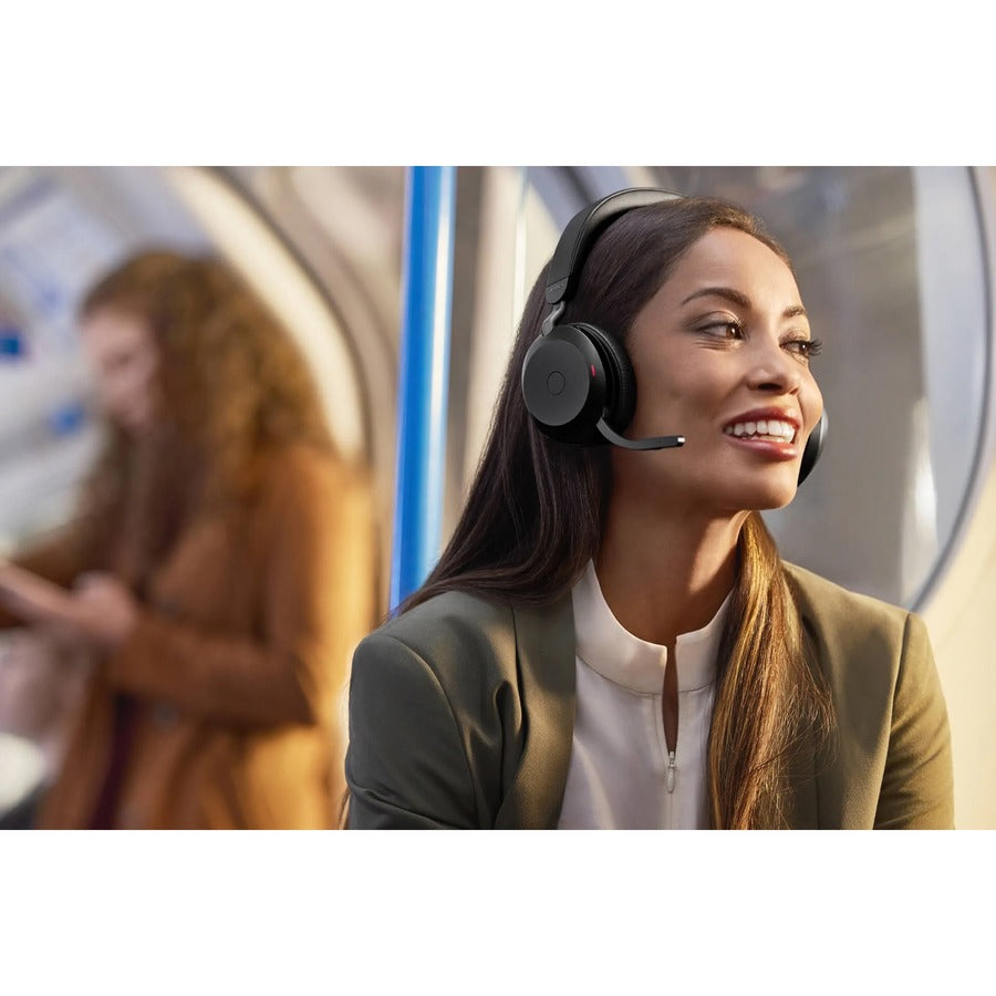 Alternate-Image8 Image for Jabra Evolve2 75 Wireless On-ear Stereo Headset - USB-A - For MS Teams - Black - Binaural - Ear-cup - 3000 cm - Bluetooth - 20 Hz to 20 kHz - MEMS Technology Microphone - Noise Cancelling