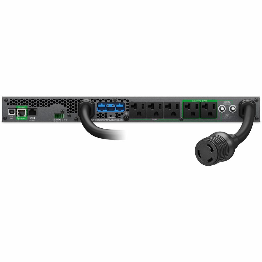 Alternate-Image5 Image for APC Smart-UPS Ultra On-Line, 3000VA, Lithium-ion, Rack/Tower 1U, 120V, 5x 5-20R, 1x L5-30R NEMA outlets, SmartConnect, Extended runtime, W/rail kit