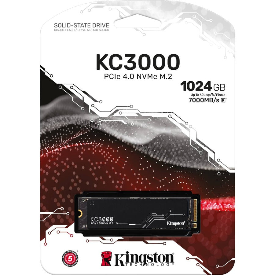 Alternate-Image1 Image for Kingston KC3000 1 TB Solid State Drive - M.2 2280 Internal - PCI Express NVMe (PCI Express NVMe 4.0 x4)