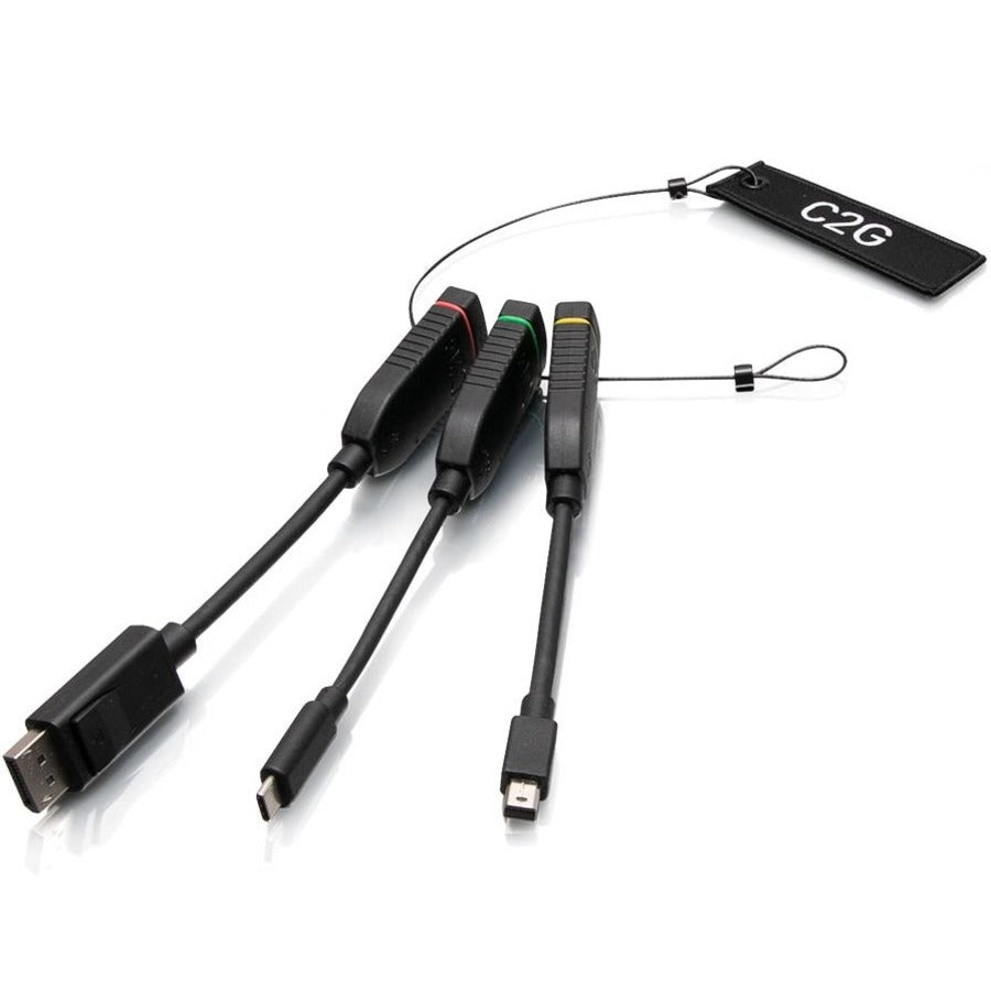 Alternate-Image1 Image for C2G Universal 4K HDMI&reg; Dongle Adapter Ring with Color Coded Mini DisplayPort™, DisplayPort, and USB-C&reg;
