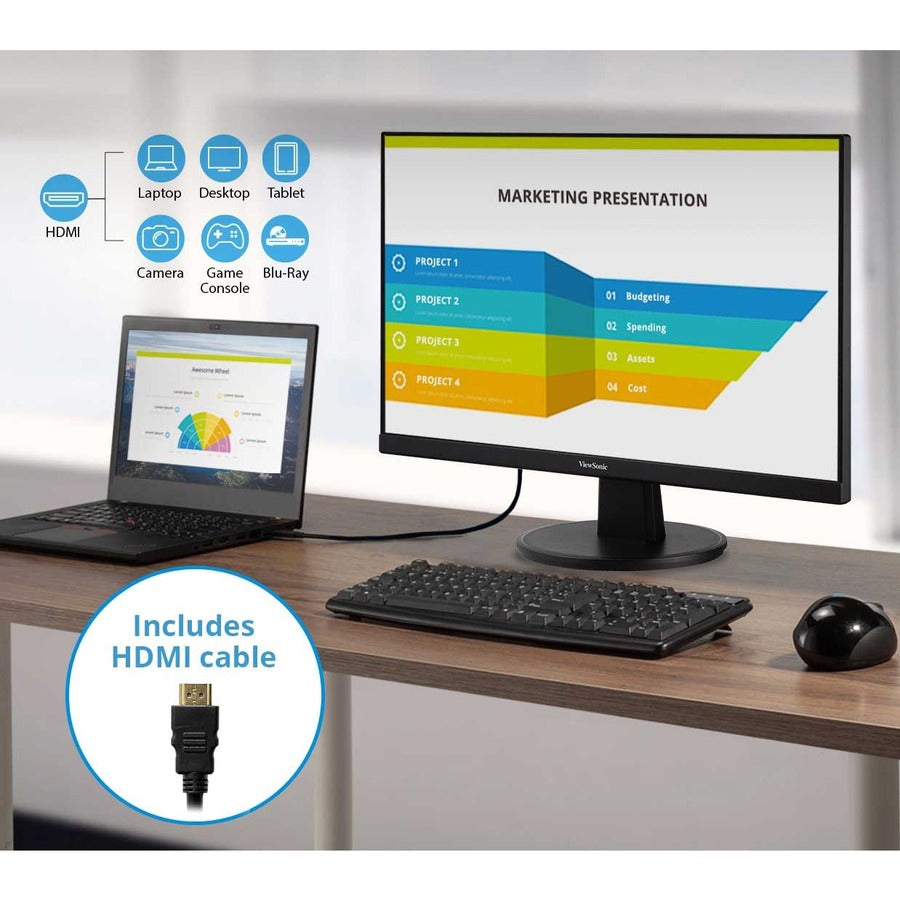 Alternate-Image5 Image for ViewSonic VA2247-MH 22 Inch Full HD 1080p Monitor with Ultra-Thin Bezel, AMD FreeSync, 75 Hz, Eye Care, HDMI, VGA Inputs for Home and Office