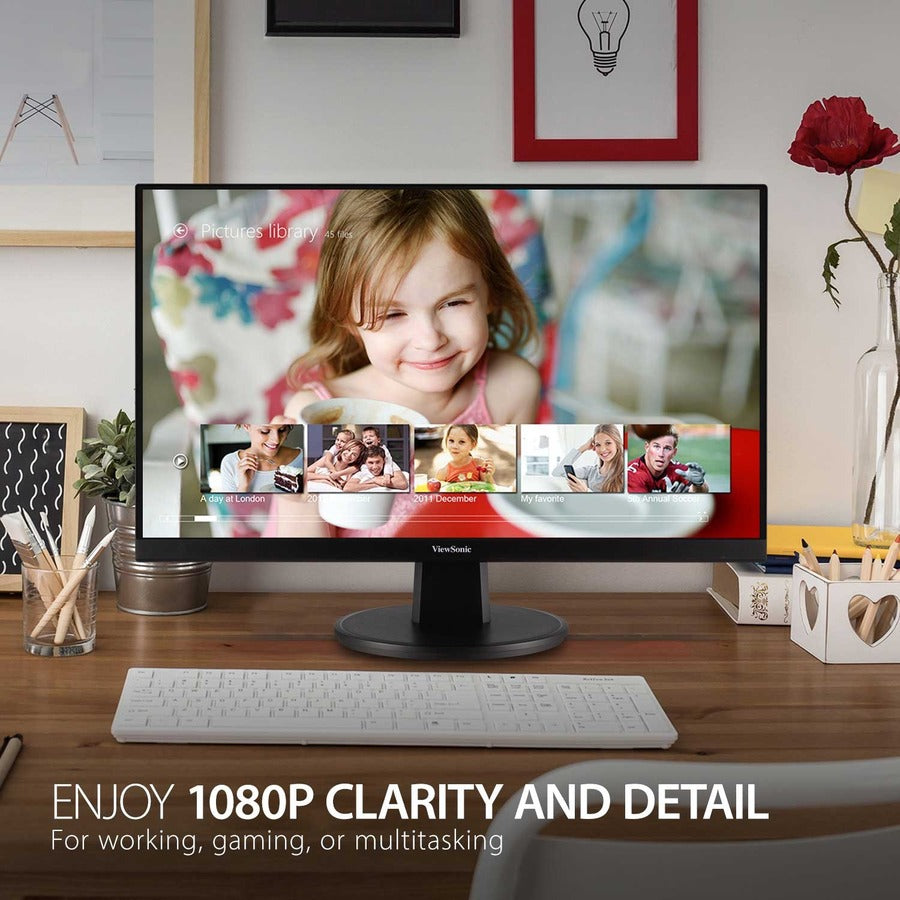 Alternate-Image1 Image for ViewSonic VA2247-MH 22 Inch Full HD 1080p Monitor with Ultra-Thin Bezel, AMD FreeSync, 75 Hz, Eye Care, HDMI, VGA Inputs for Home and Office