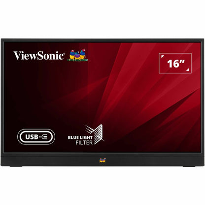 Front Image for ViewSonic VA1655 15.6 Inch 1080p Portable IPS Monitor with Mobile Ergonomics, USB C, Mini HDMI and a Protective Case for Home and Office