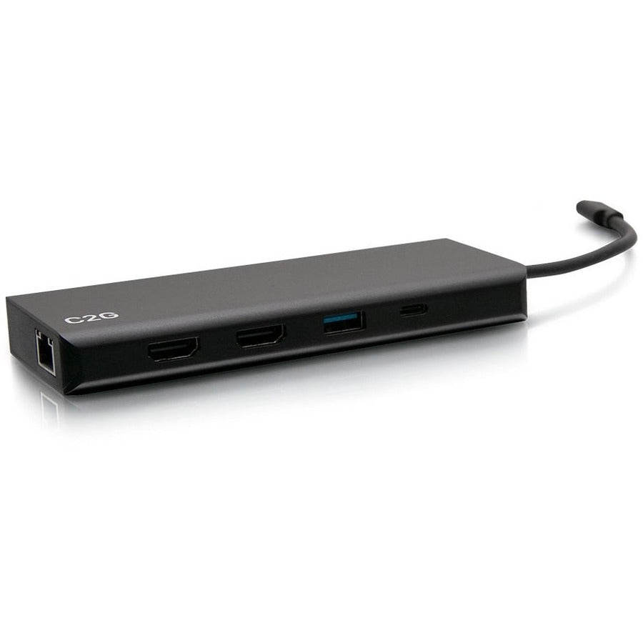 Alternate-Image4 Image for C2G USB C Docking Station - Dual Monitor Docking Station with 4K HDMI, USB, Ethernet, and AUX - Power Delivery up to 60W