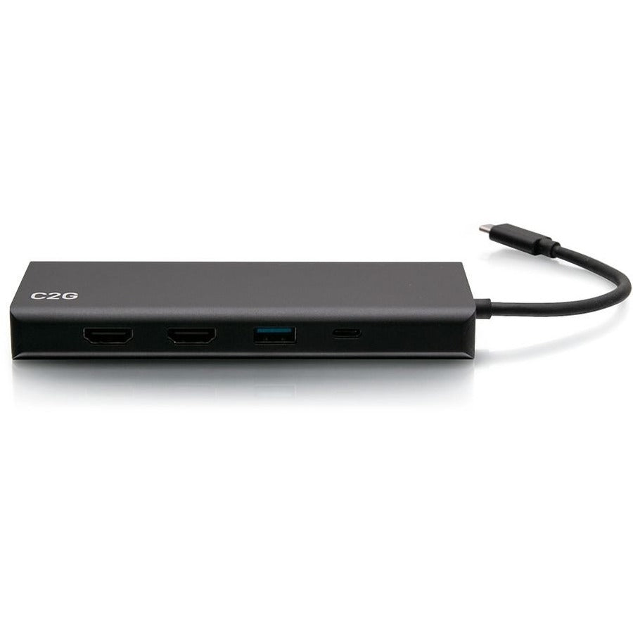 Alternate-Image3 Image for C2G USB C Docking Station - Dual Monitor Docking Station with 4K HDMI, USB, Ethernet, and AUX - Power Delivery up to 60W