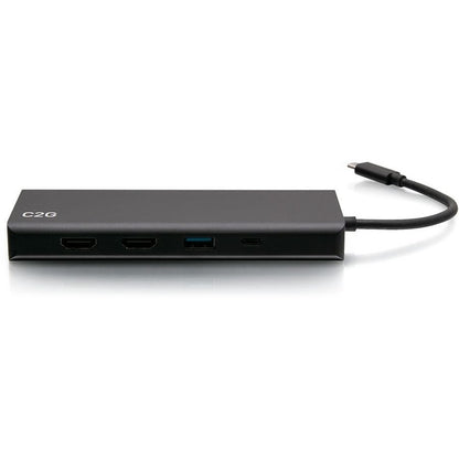 Alternate-Image3 Image for C2G USB C Docking Station - Dual Monitor Docking Station with 4K HDMI, USB, Ethernet, and AUX - Power Delivery up to 60W