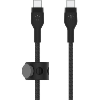 Alternate-Image1 Image for Belkin 60W USB-C to USB-C Cable - 480 Mbps - Silicone, Braided - M/M - 3m/9.9ft - Black