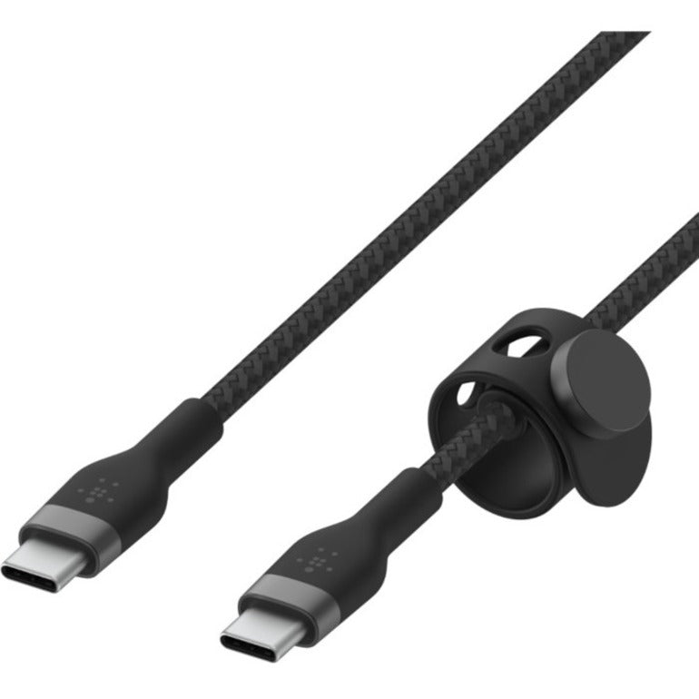 Alternate-Image3 Image for Belkin 60W USB-C to USB-C Cable - 480 Mbps - Silicone, Braided - M/M - 3m/9.9ft - Black