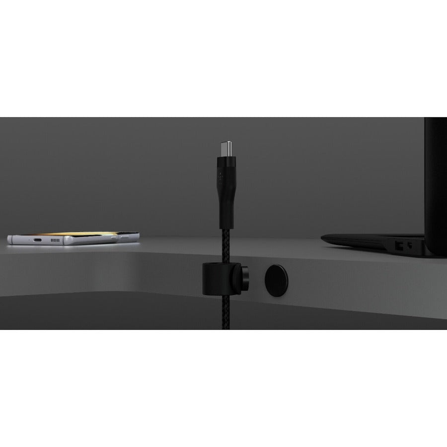 Alternate-Image6 Image for Belkin 60W USB-C to USB-C Cable - 480 Mbps - Silicone, Braided - M/M - 3m/9.9ft - Black