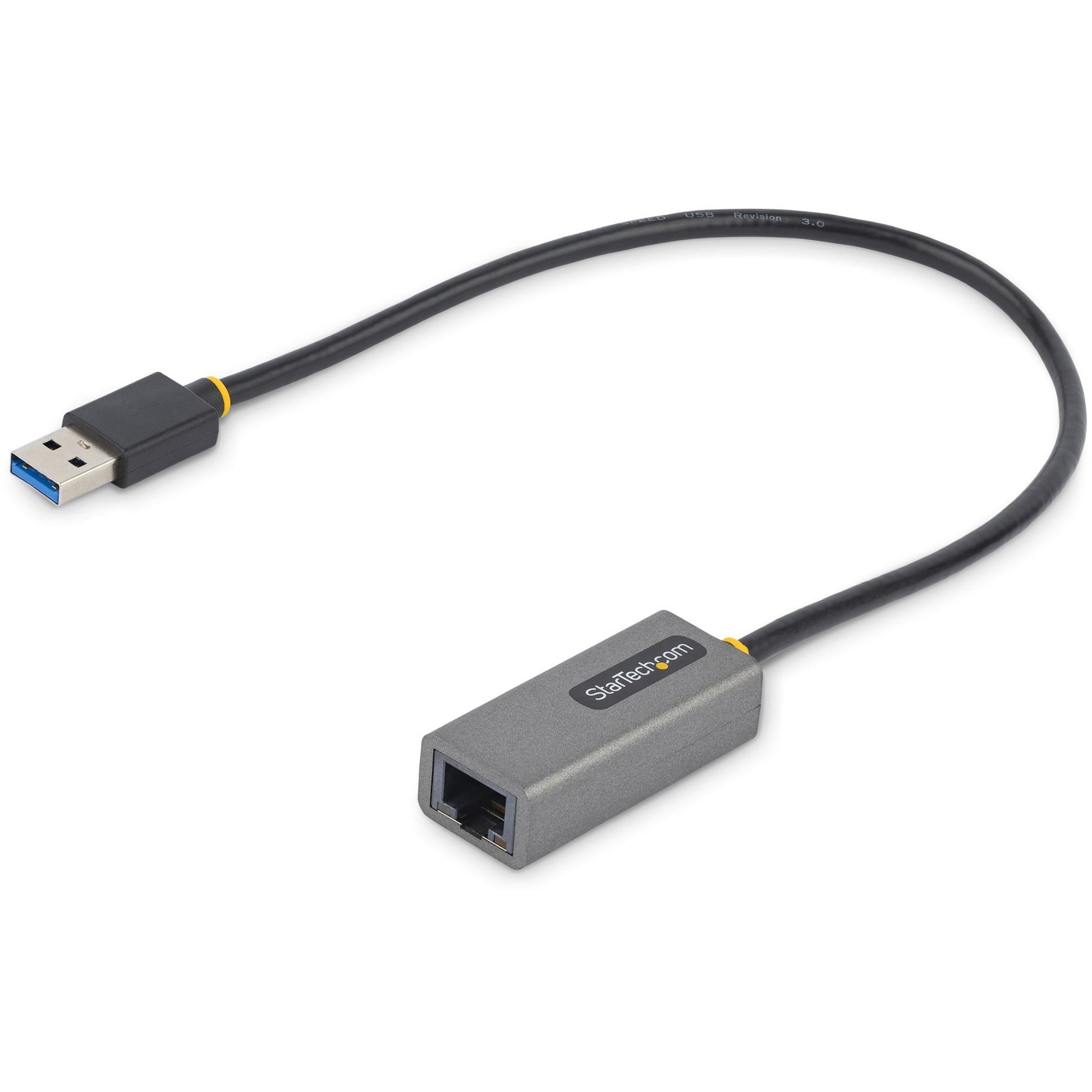 Main Image for StarTech.com USB to Ethernet Adapter, USB 3.0 to 10/100/1000 Gigabit Ethernet LAN Adapter, 1ft/30cm Attached Cable, USB to RJ45 Adapter