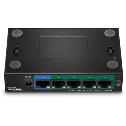 Alternate-Image2 Image for TRENDnet 5-Port Gigabit PoE+ Switch, 32W PoE Power Budget, 10Gbps Switching Capacity, IEEE 802.1p QoS, DSCP Pass-Through Support, Fanless, Wall Mountable, Lifetime Protection, Black, TPE-TG52