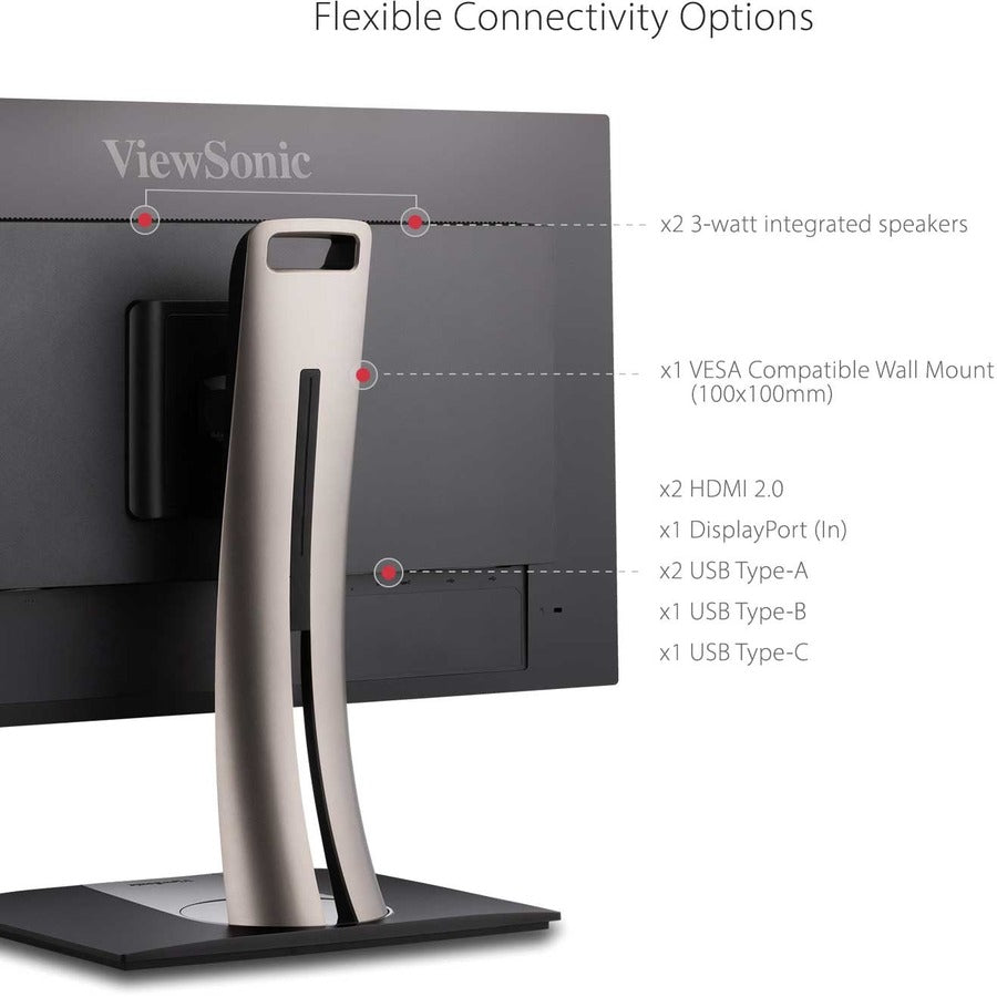 Alternate-Image10 Image for ViewSonic VP3256-4K 32 Inch Premium IPS 4K Ergonomic Monitor with Ultra-Thin Bezels, Color Accuracy, Pantone Validated, HDMI, DisplayPort and USB C for Professional Home and Office